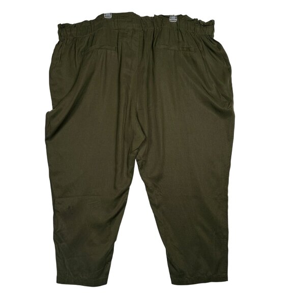 Universal Thread Women's Drawstring Tapered Olive Cropped Pants Size 26W P - Picture 2 of 5